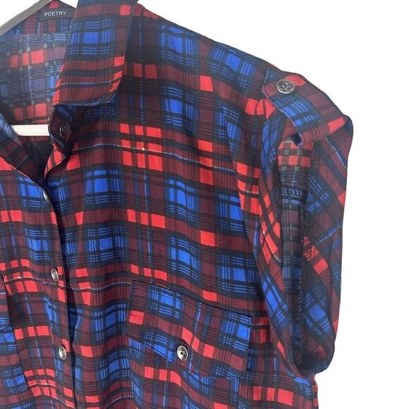 Poetry Plaid Shirt Dress Size Medium - Picture 4 of 6